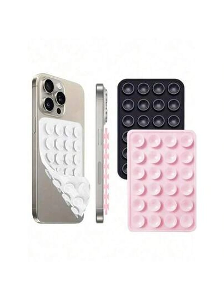 1pc Silicone Suction Cup Phone Case Mount Double Sided,Silicone Octo Cup Buddy Sticky Grip Holder For Cellphone, Hands-Free Phone Accessories Strong Grip Holder For Selfie And Video(28grain)