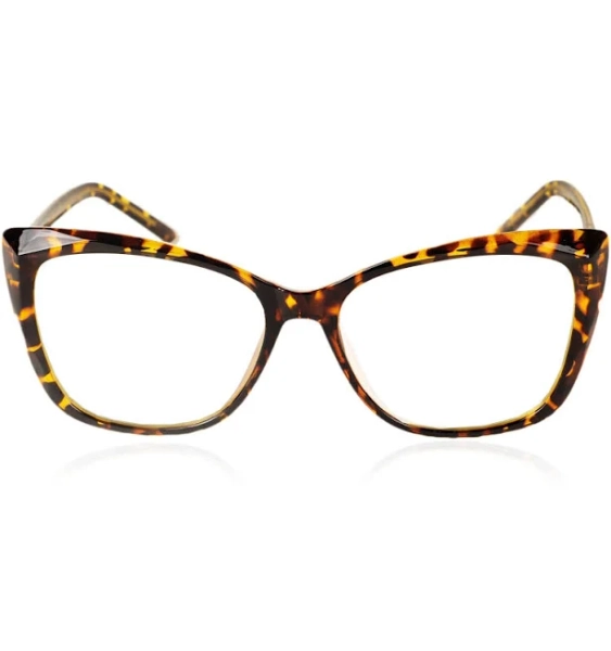 iB-iP Women's Classic Black Leopard Cat Eye Glasses Ladies Clear Lens Eyeglasses
