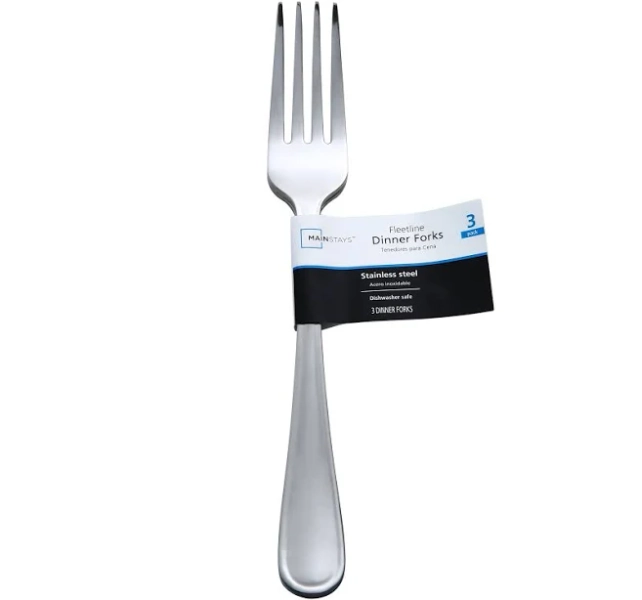 Mainstays Fleetline Stainless Steel Dinner Fork 3 Piece Set