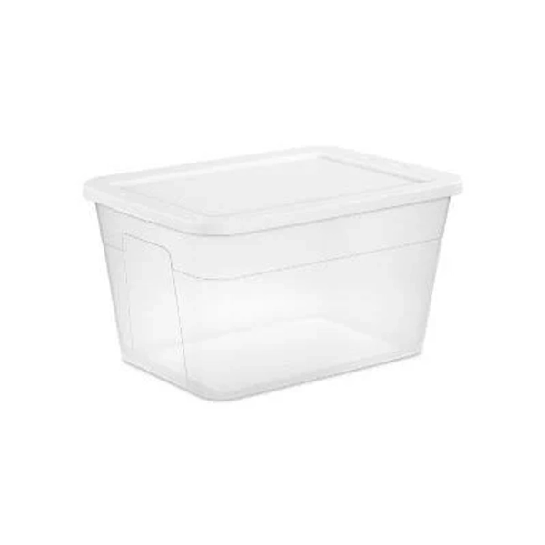 Brightroom 56qt Clear Non-Latching Storage Box with White Lid