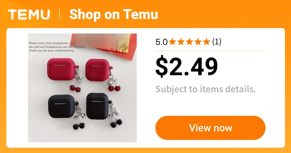 cherry pendant earphone case in solid color   pro 3 1 - Temu Panama