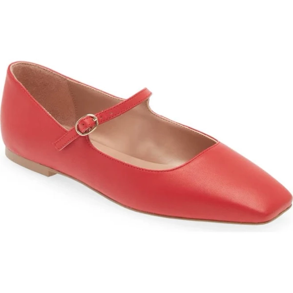 Nordstrom Mary Jane Flat in Red at Nordstrom Rack, Size 9.5