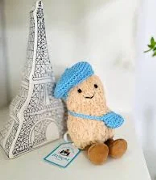 Handmade Jellycat Peanut Outfit | Crochet Beret Bag Set for Peanut (15cm)
