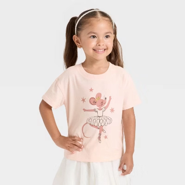 Toddler Girls' Short Sleeve Relaxed T-Shirt - Cat & Jack™ Peach Orange 4T
