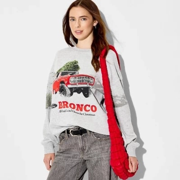 Women's Bronco Tree Graphic Sweatshirt - Heather Gray XXS