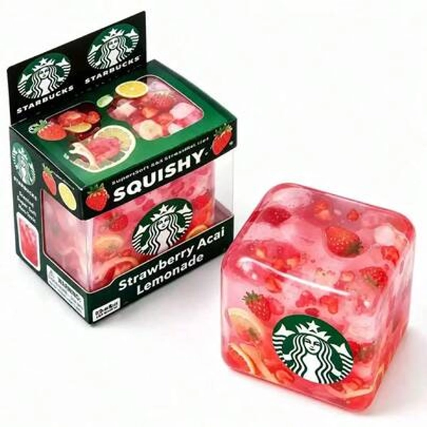 Needoh Schylling Squishy Toys 1pc Starbucks TPR Jelly Texture Stress Relief Toy, Slowly Rising Soft Squishy Toy, Helps Relieve Anxiety, Sensory Soft Squishy Toy For Autism, Calming Soft Squishy Toy, Gift Box Filler, Birthday Gift, Classroom Reward Soft Squishy Toy, Christmas Filler, Party Favor, Multiple Colors Available NeeDoh Squishies