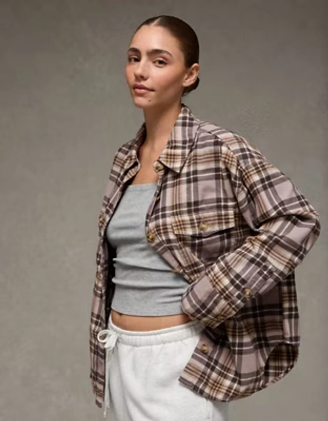 AE Plaid Button-Up Shirt