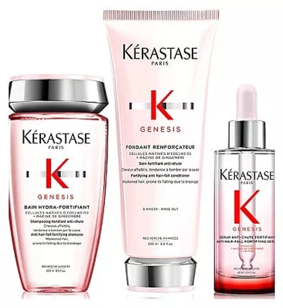 Kerastase Krastase Genesis Shampoo, Conditioner and Hair Serum, Fortifying Routine to Maintain Weakened Hair Prone to Breakage, Trio Set
