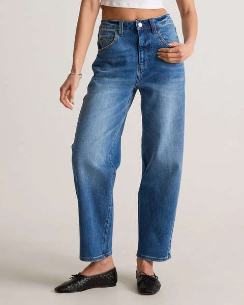 Bella Stretch Barrel Jeans in Obsidian Blue