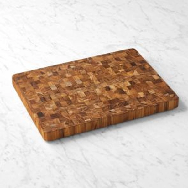 Williams Sonoma End-Grain Cutting Board with Feet, Teak