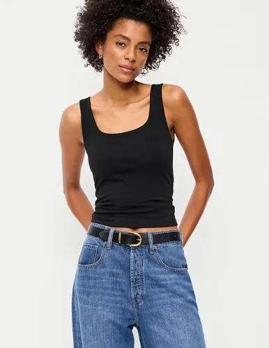 Hug Double-Layer Scoop-Neck Tank Top | Old Navy