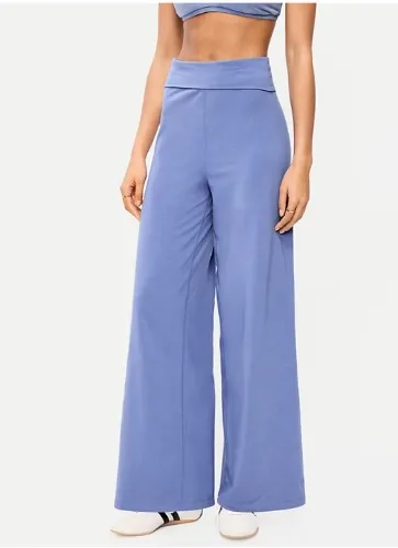 High-Waisted PowerChill Fold-Over Wide-Leg Pants | Old Navy