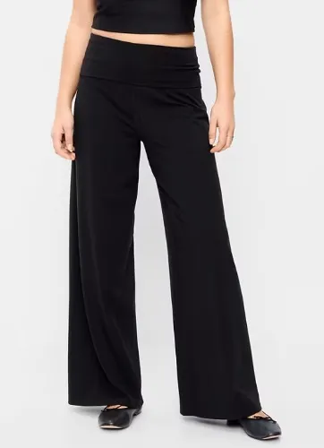 High-Waisted PowerChill Fold-Over Wide-Leg Pants | Old Navy