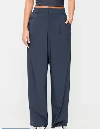 High-Waisted SleekTech Trouser Pants | Old Navy