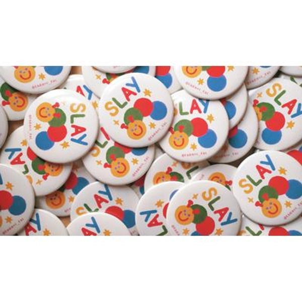 Artist Illustrated Button Badge - Slay Caterpillar (LARGE)