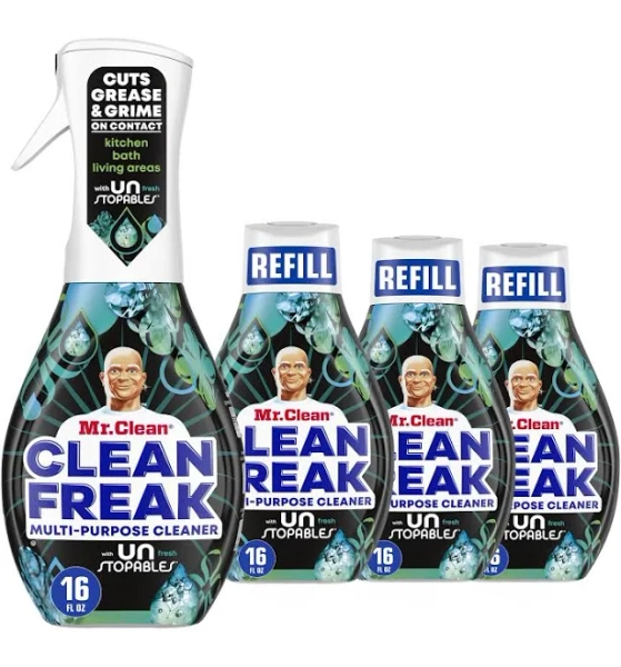 Mr. Clean Clean Freak Multi Surface Cleaning Spray Deep Cleaning Mist Starter Kit Refill Bundle