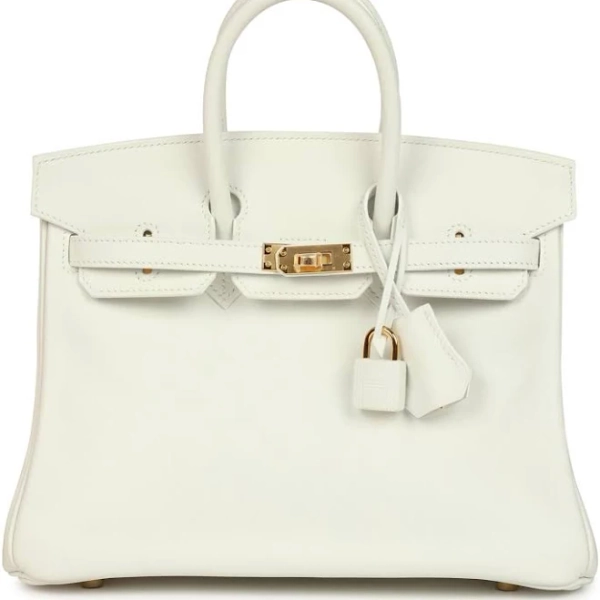 Hermes Birkin 25 New White Swift Gold Hardware