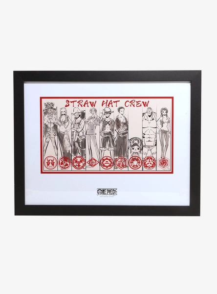 One Piece Straw Hat Crew Sketch Framed Wall Art