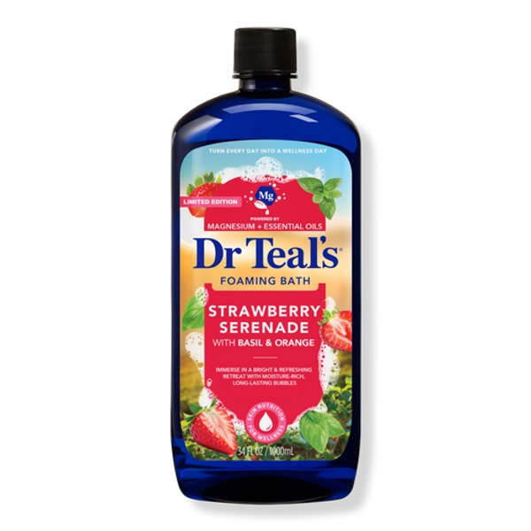 Foaming Bath with Pure Epsom Salt, Strawberry Serenade with Basil & Orange