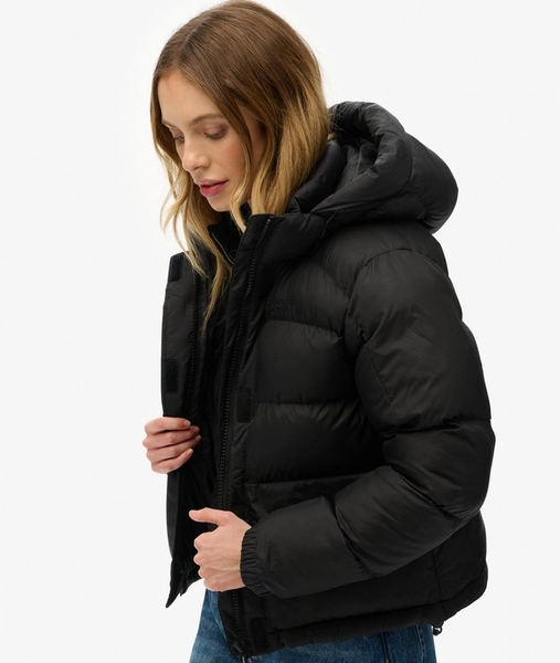 Black Puffer Jacket with Hood