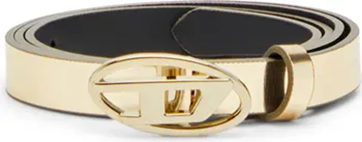 Oval D Buckle Metallic Belt
