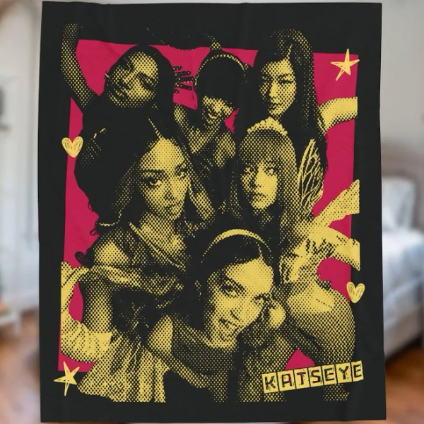 Katseye Kpop Plush Blanket - Eyekons Gift