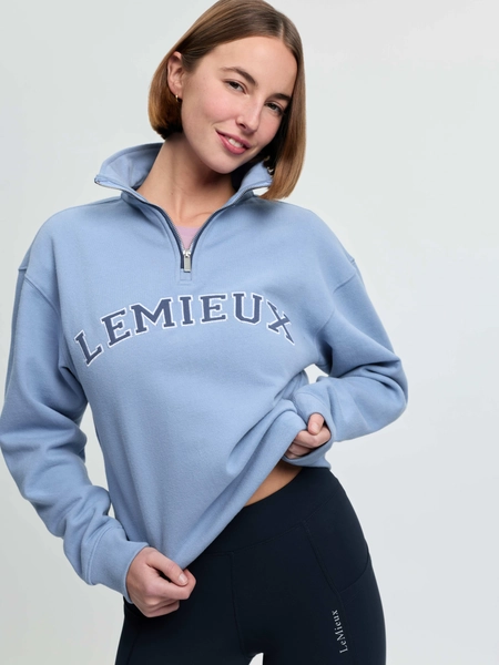 Kelsie Quarter Neck Sweat Powder Blue
