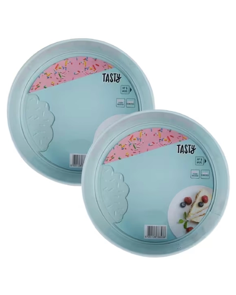 Tasty Non Stick 24cm Round Springform Round Cake Tin  2 Pack