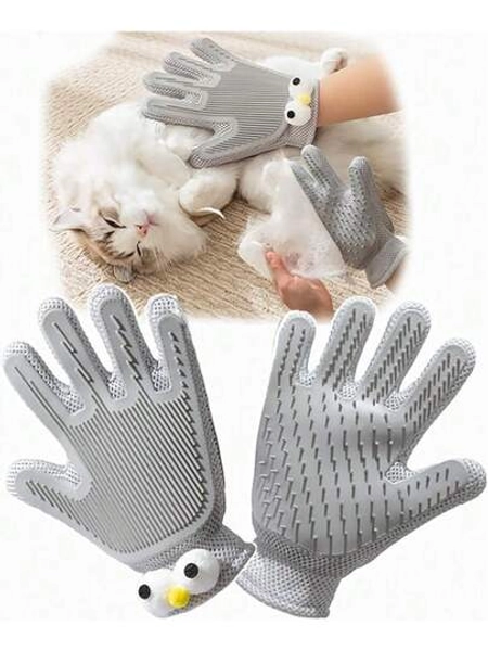 LITIDA 2 In 1 Pet Grooming Gloves Dogs & Cats, Pet Fur Remover Glove, Grooming Brush Shedding, Massage, Hair Remover Mitt, Fur Cleaner Couch, Clothes,Carpet -1 Piece (Green)