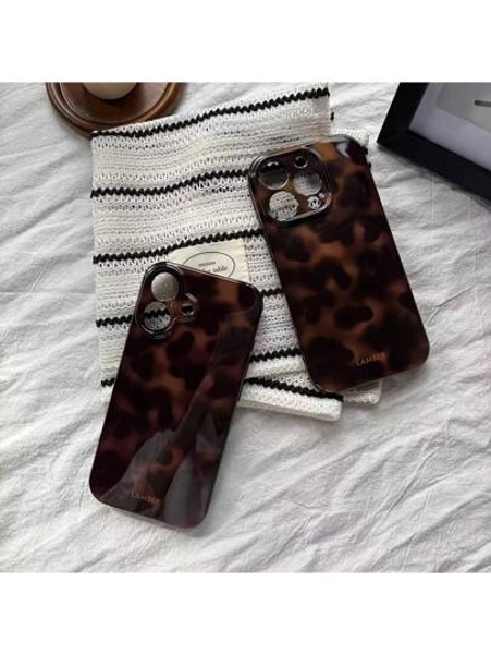 Fashionable Leopard Print & Tie Dye Gradient Phone Case, Suitable For  17 Pro Max/17 Air/ 16 Pro MAX/15 Pro Max/14 Pro/13 Pro/12/11, Personalized Phone Case For Men And Women, Middle Eastern Style