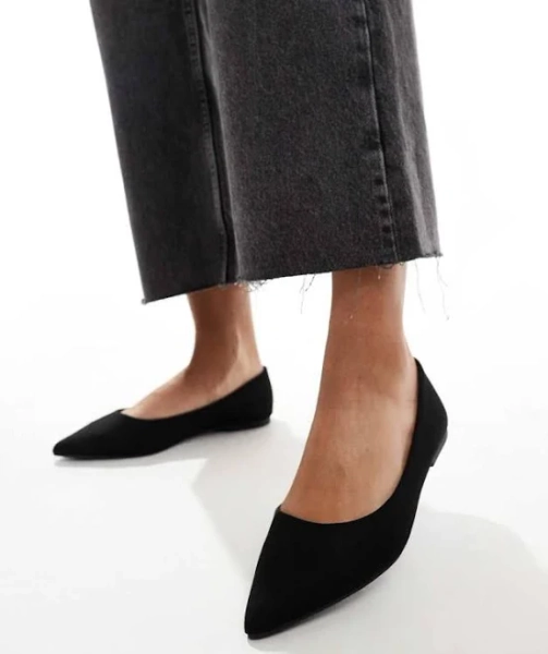 ASOS Design Lucky Pointed Ballet Flats
