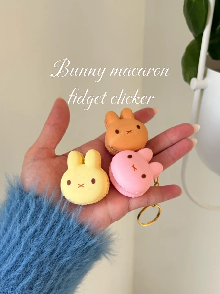 Bunny Macaron Fidget Clicker Keychain | 3D Printed Desk Toy (clicky or Silent) - Etsy