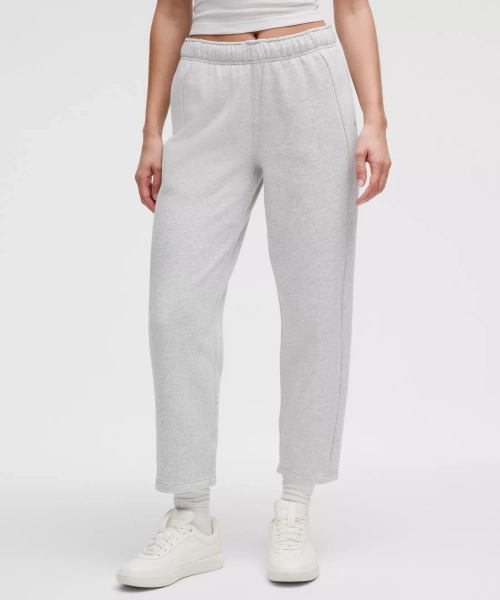 Scuba Mid-Rise Tapered Pant 7/8 Length - Heathered Core Ultra Light Grey - S