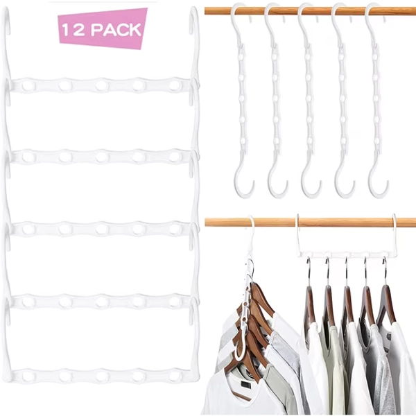 12-Pack-Closet-Organizers-and-Storage,Closet-Organizer-Hanger for Heavy Clothes,Sturdy Closet-Organization-and-Storage-Hangers-Space-Saving for Wardrobe,Dorm-Room-Essentials for College Students Girls