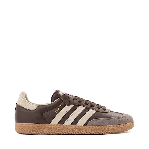 Mens adidas Samba OG Athletic Shoe - Brown / Putty Gray / Gold Metallic / Gum