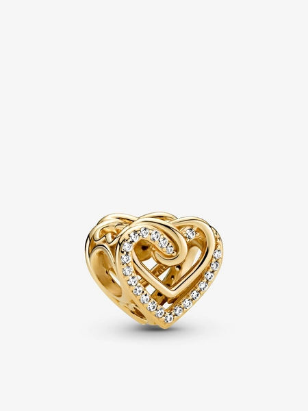 Sparkling Entwined Hearts Charm