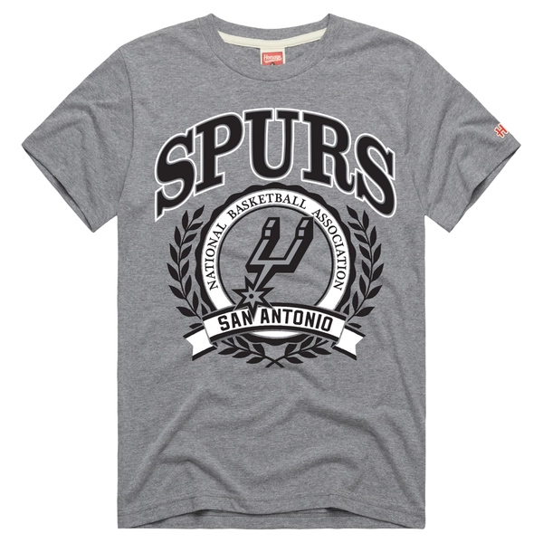 Unisex San Antonio Spurs  Homage Gray Crest Tri-Blend T-Shirt