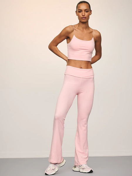 Cotton Foldover Flare Legging