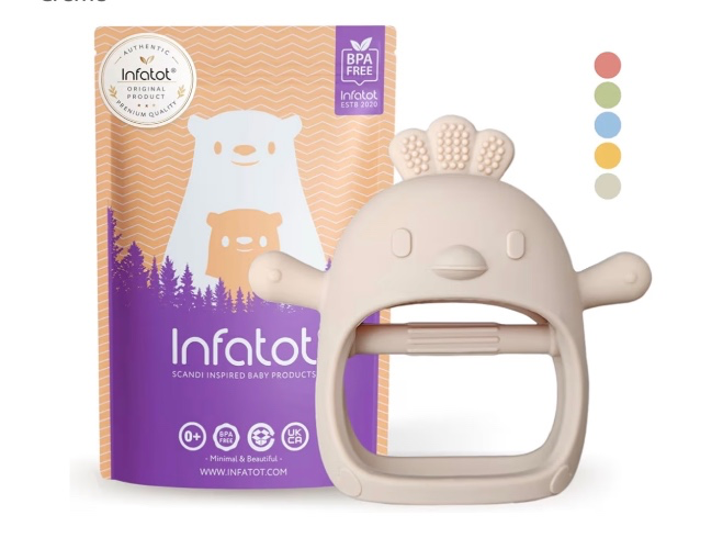 Infatot® Teething Toys for 0-6 Months Baby Chicken - Portable Silicone Teether Baby Teether Toy, Safe Chewable Baby Toy, Soothing Teething Relief - Cream : Amazon.de: Baby Products