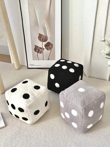1pc Soft Decorative Dice Throw Pillow, 7.87*7.87 Inches, Decorative Cushion Cover, Suitable For Living Room Bedroom Sofa, Home Decor, Removable Gifts Birthday Graduation School Decor School Surprise Dormitory Decor Back To School Room Decor School Supplies