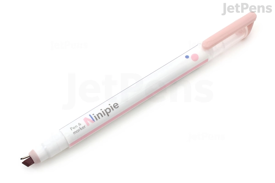 Sun-Star Ninipie Dual Tip Highlighter - Smoke Pink / Dark Blue | JetPens