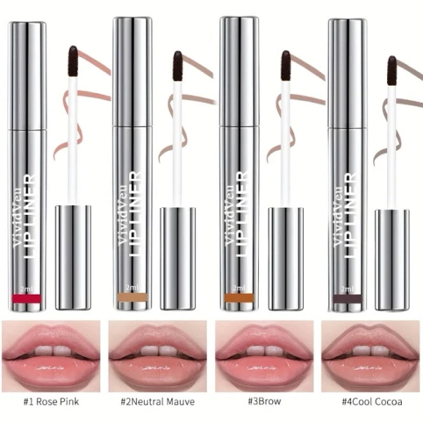 Peel off lip liner, Lip stain, 4 Matte Tear-off Lip Liners, Make The Lip Line Fuller, Lip liner waterproof long lasting, Long-lasting Lock Color Anti