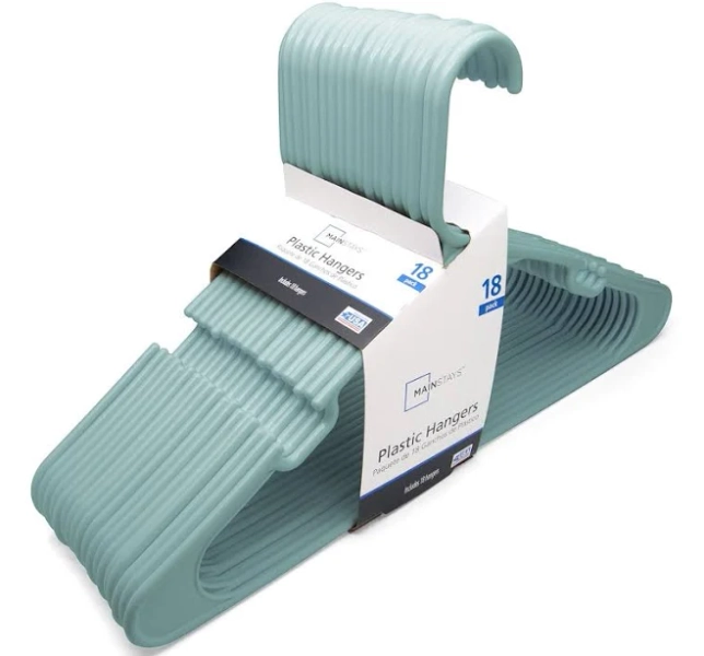 Mainstays Durable Plastic Notched Clothing Hangers