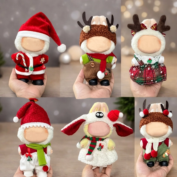 Clothes for LABUBU Doll, Clothes Dress Creative Doll Christmas Clothes, Santa Claus Hats Clothes Dress Up, Playing Showing Protecting Doll, Birthdays Gift, Christmas Gifts for Kids, Doll Accessories, Holiday Gifts, Playful Doll Wear, Festive Doll Outfits, Lightweight Doll Wear, Soft Fabric Doll Clothes, Doll Collectors