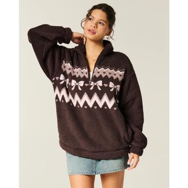 Gilly Hicks Sherpa Quarter-Zip Sweatshirt