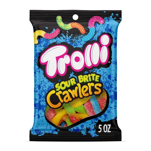 Trolli Sour Brite Crawlers, Candy, Cherry-Lemon, Strawberry-Grape & Orange-Lime, Sweet and Sour, Gummy Worms, 5 oz - Walmart.com
