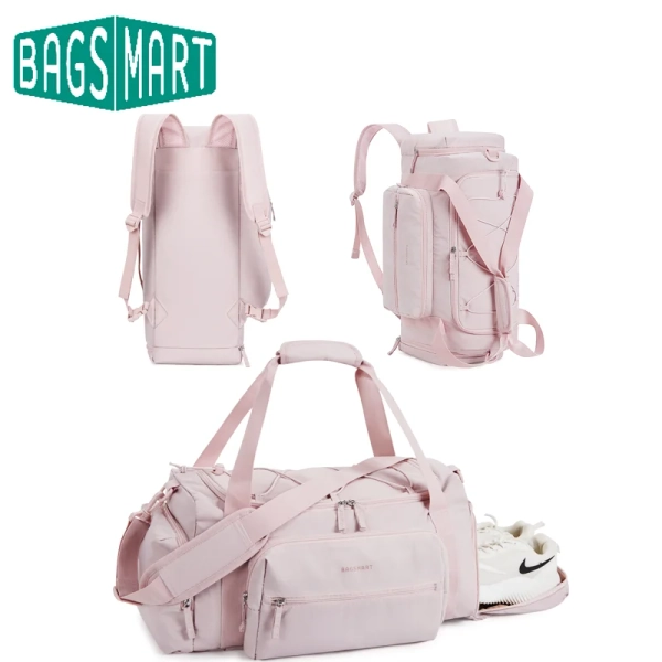 BAGSMART 4-IN-1 Duffle Bags for Women Lightweight Gym Bag with Shoe Compartment Waterproof 30L Travel Carry On Luggage Storage - AliExpress 15