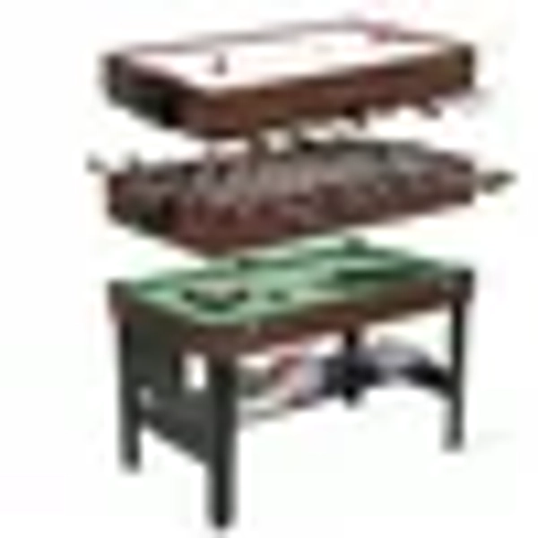 FUNTOK 3 in 1 Game Table with Air Hockey, Foosball, Pool, 48'' Multi Game Table with All Accessories & Storage, Combo Game Table Professional Level for Adults Kids Family Game Room