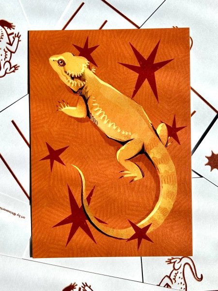 Bearded Dragon Postcard Art Print