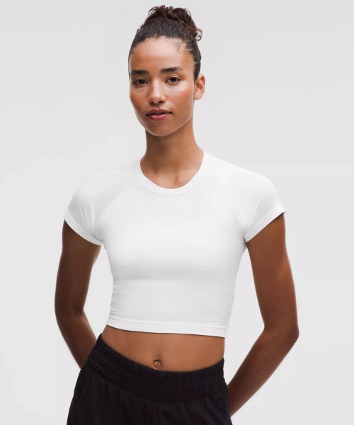 Swiftly Tech Cropped Short-Sleeve Shirt 2.0 - White/White - 10